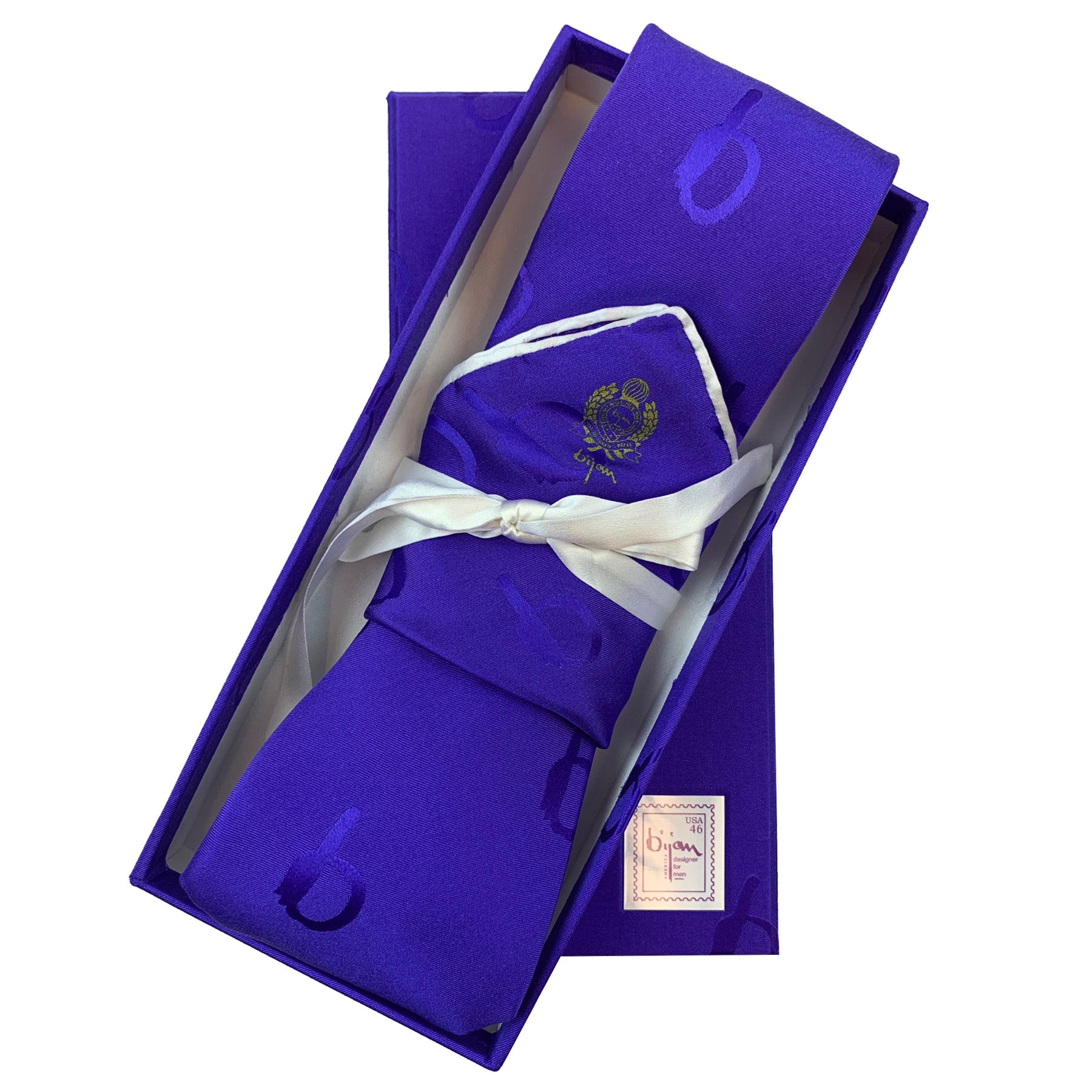 Limited Edition Special Silk Jacquard Bijan "b" Tie Set – House Of Bijan