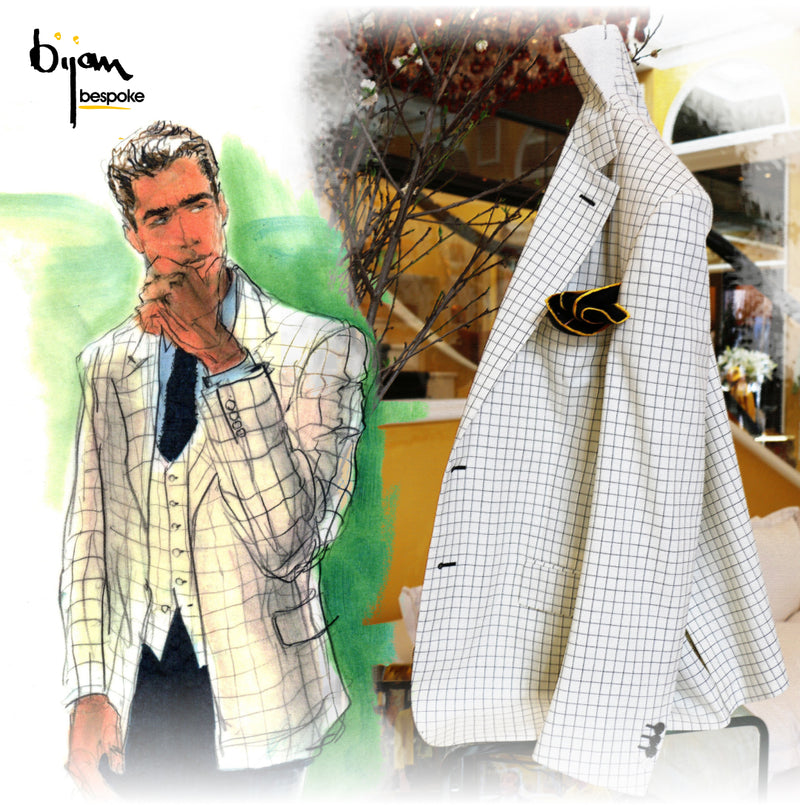 Special Order White Wool Checkered Jacket