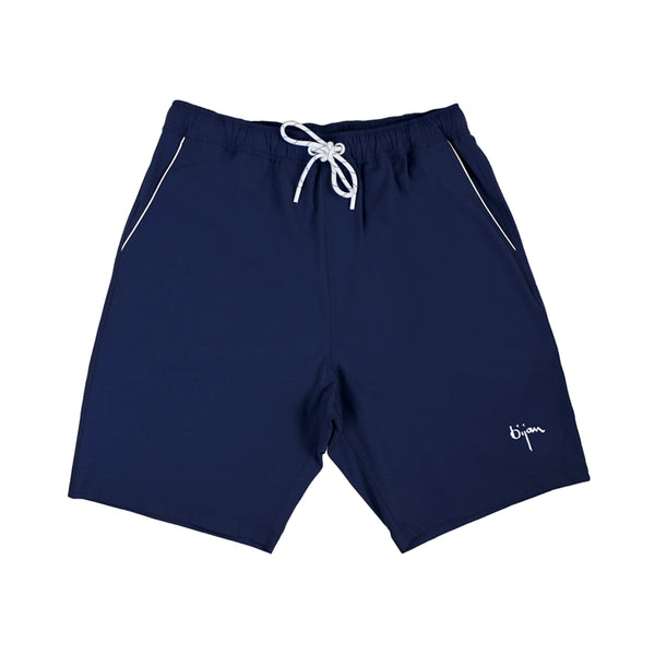 Navy Bijan Logo Swim Trunk and Jacket Set