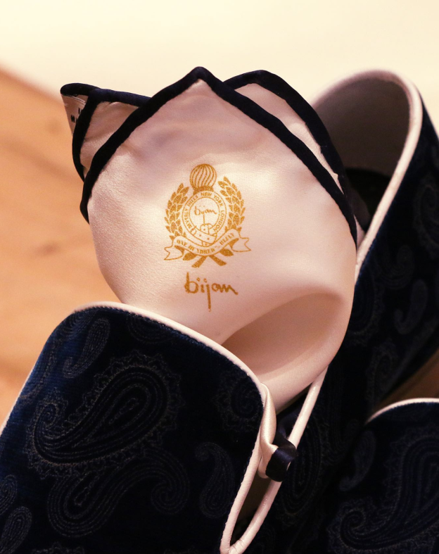 Bijan loafers with handkerchief inside