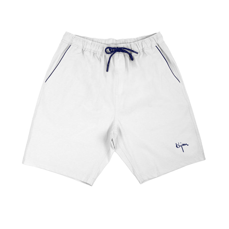 White Bijan Logo Swim Trunk and Jacket Set