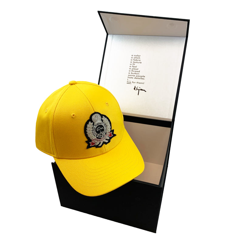 Bijan Yellow with Silver Crest Cap