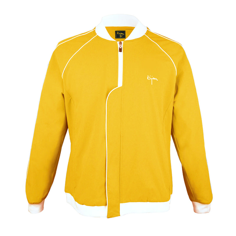 Yellow Bijan Logo Swim Trunk and Jacket Set