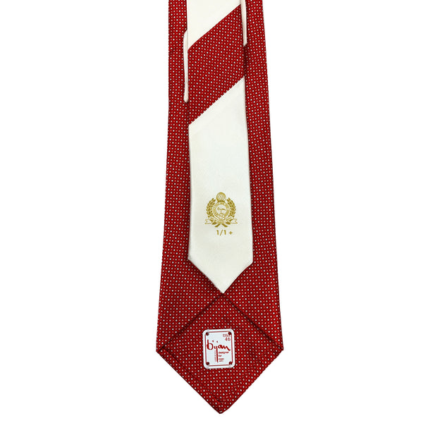 Bijan Red Diamond Print Pure Silk Tie Set