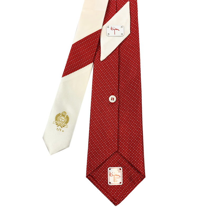 Bijan Red Diamond Print Pure Silk Tie Set