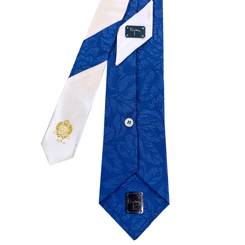 Bijan Blue Leaf Pure Silk Tie Set