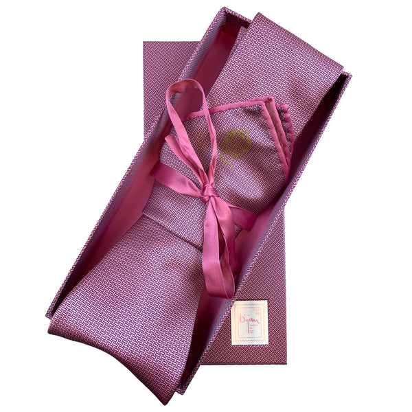 Bijan Pink Pure Silk Tie Set