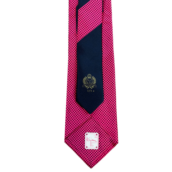 Bijan Pink and Navy Pure Silk Tie Set