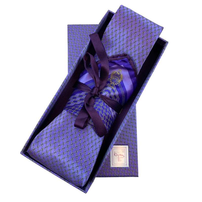 Bijan Purple Pure Silk Tie Set