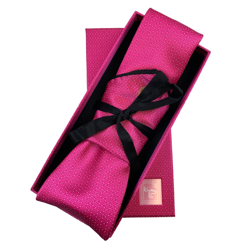 Bijan Pink Pure Silk Tie Set