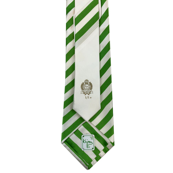 Bijan Ivory and Green Pure Silk Tie Set