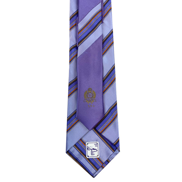 Bijan Purple Stripe Pure Silk Tie Set