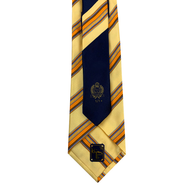 Bijan Yellow and Orange Stripe Pure Silk Tie Set