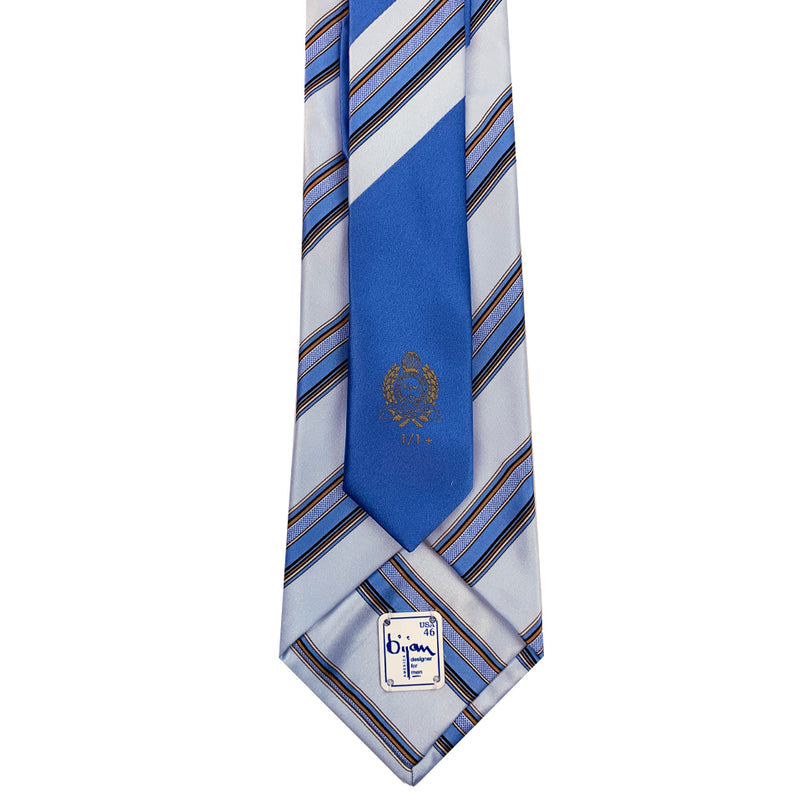 Bijan Blue Stripe Pure Silk Tie Set