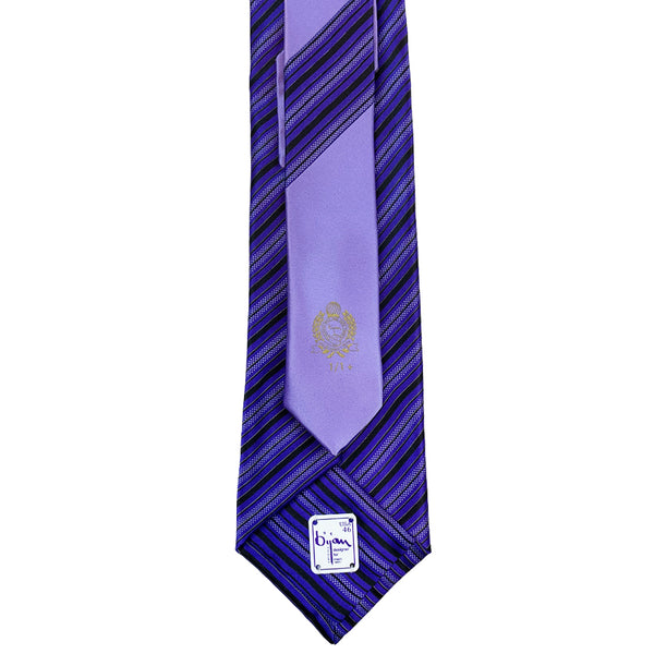 Bijan Purple Stripe Pure Silk Tie Set