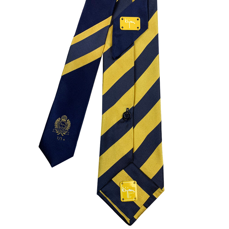 Bijan Blue and Yellow Pure Silk Tie Set