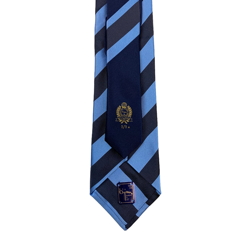 Bijan Blue Stripe Pure Silk Tie Set