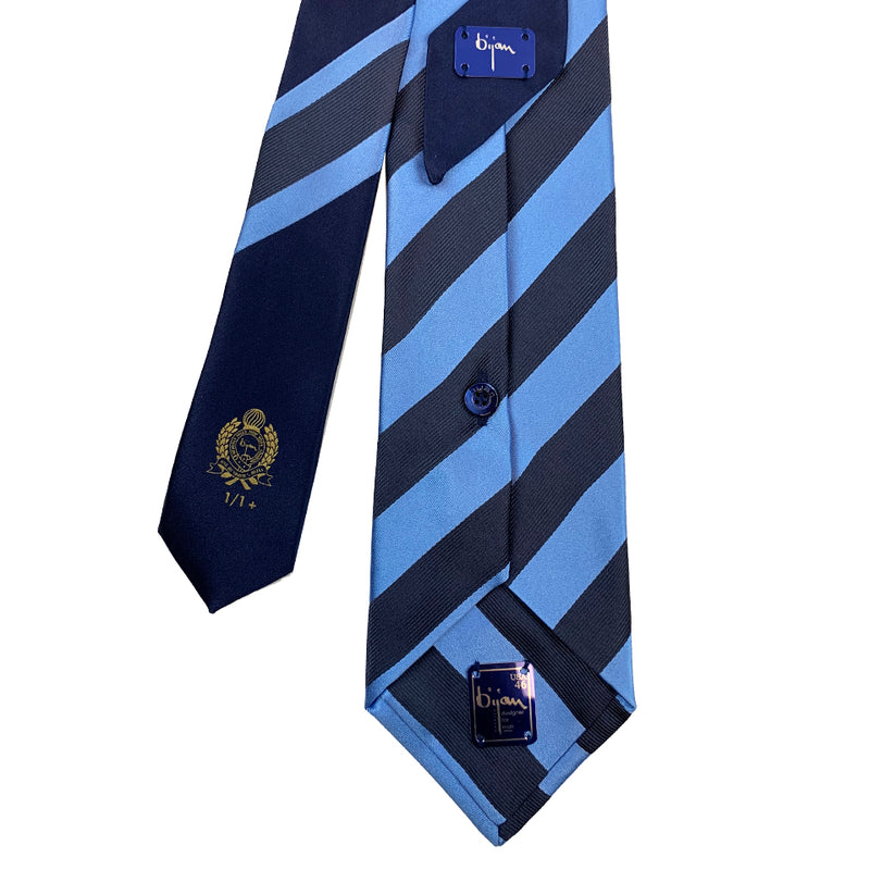 Bijan Blue Stripe Pure Silk Tie Set