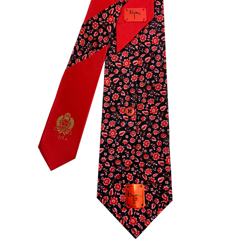 Bijan Red Pure Silk Tie Set