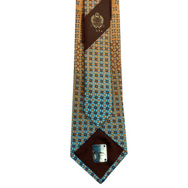 Bijan Gold Print Pure Silk Tie Set