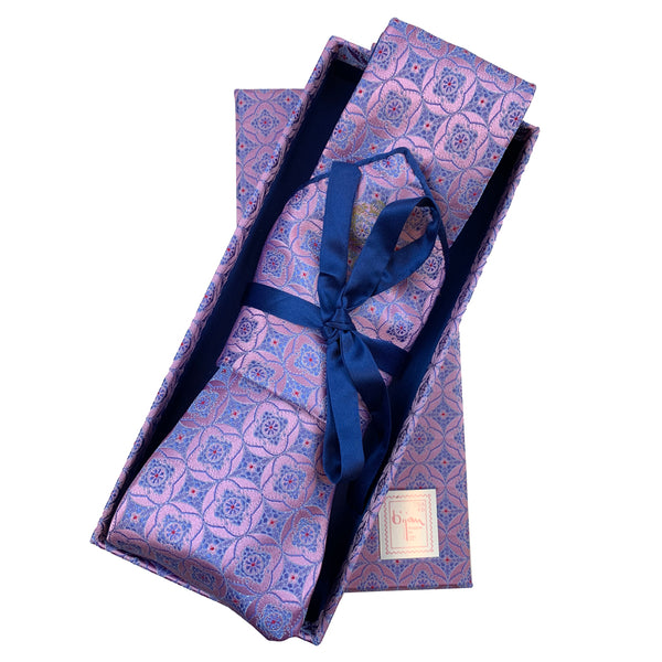 Bijan Purple Pure Silk Tie Set