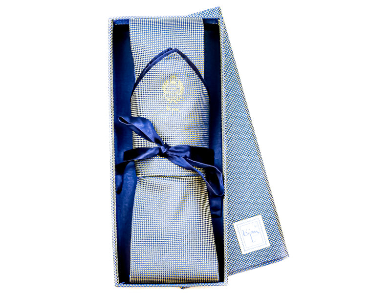 Blue Pure Silk Tie Set