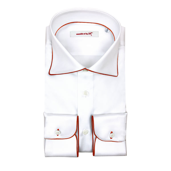 Dress Shirt with Red Piping Detail – House of Bijan