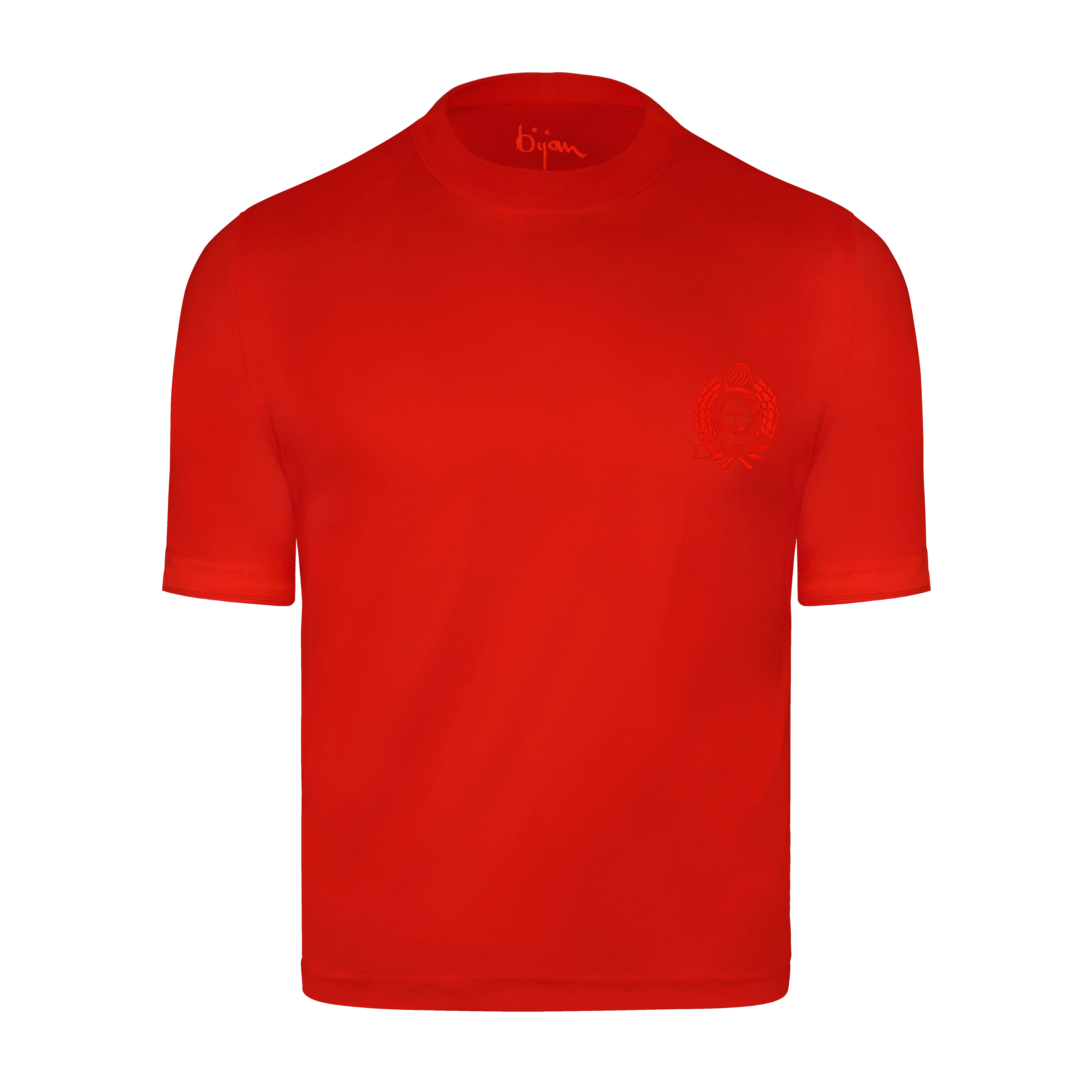 Bijan Red with Red Crest Short Sleeve T-Shirt – House of Bijan